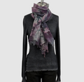 ANNIE TURBIN PLUM BOTANICAL COTTON SCARF