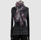 ANNIE TURBIN PLUM BOTANICAL COTTON SCARF