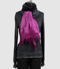 Annie Turbin Magenta Black Horizon Cotton Scarf