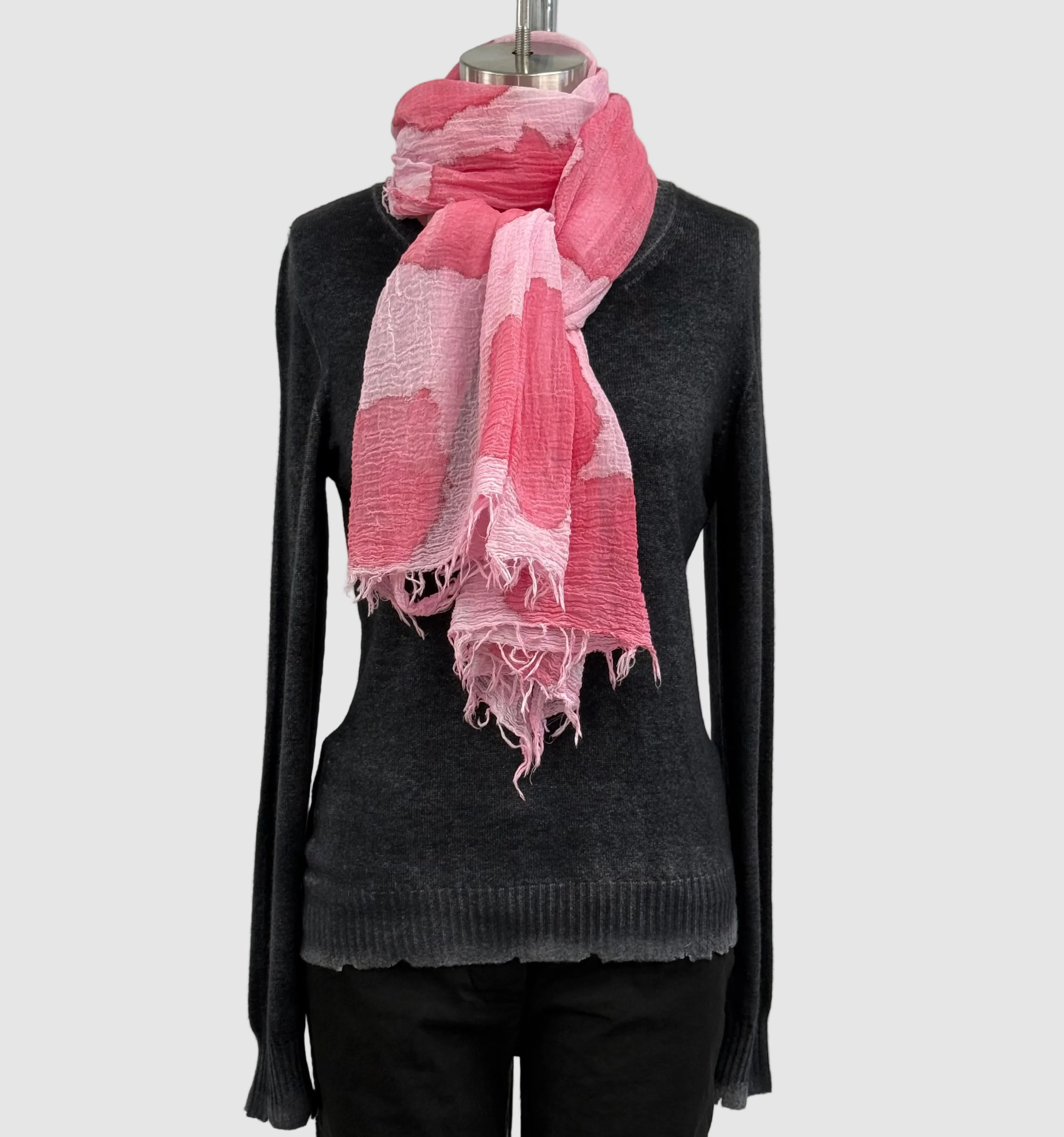 Annie Turbin Pink Cloud Cotton Scarf