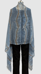 Annie Turbin Blue & Caramel Striped Modal Scarf