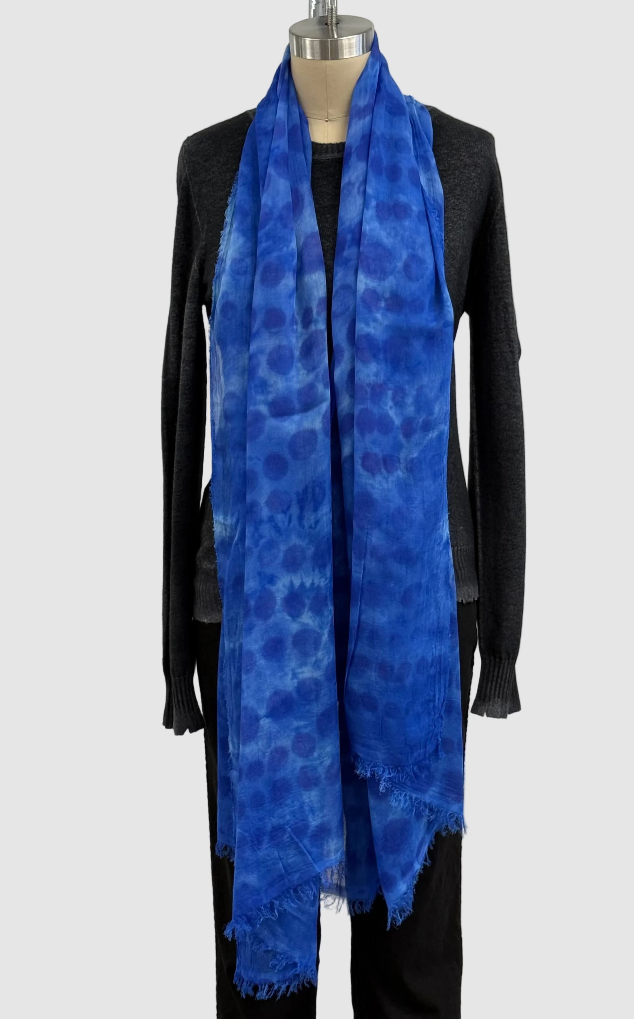 Annie Turbin Electric Blue Dot Modal Scarf