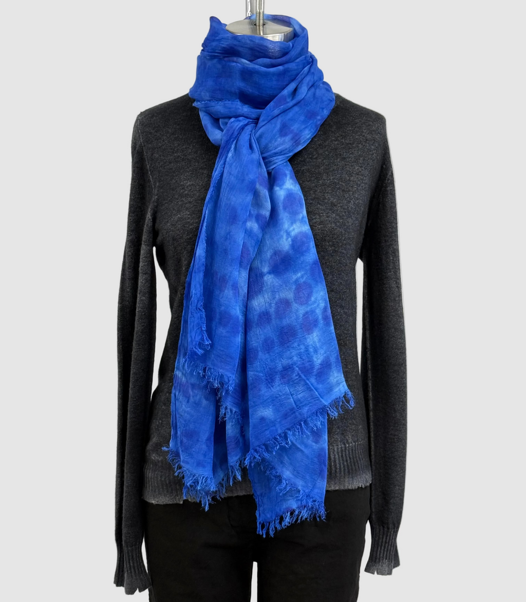 Annie Turbin Electric Blue Dot Modal Scarf