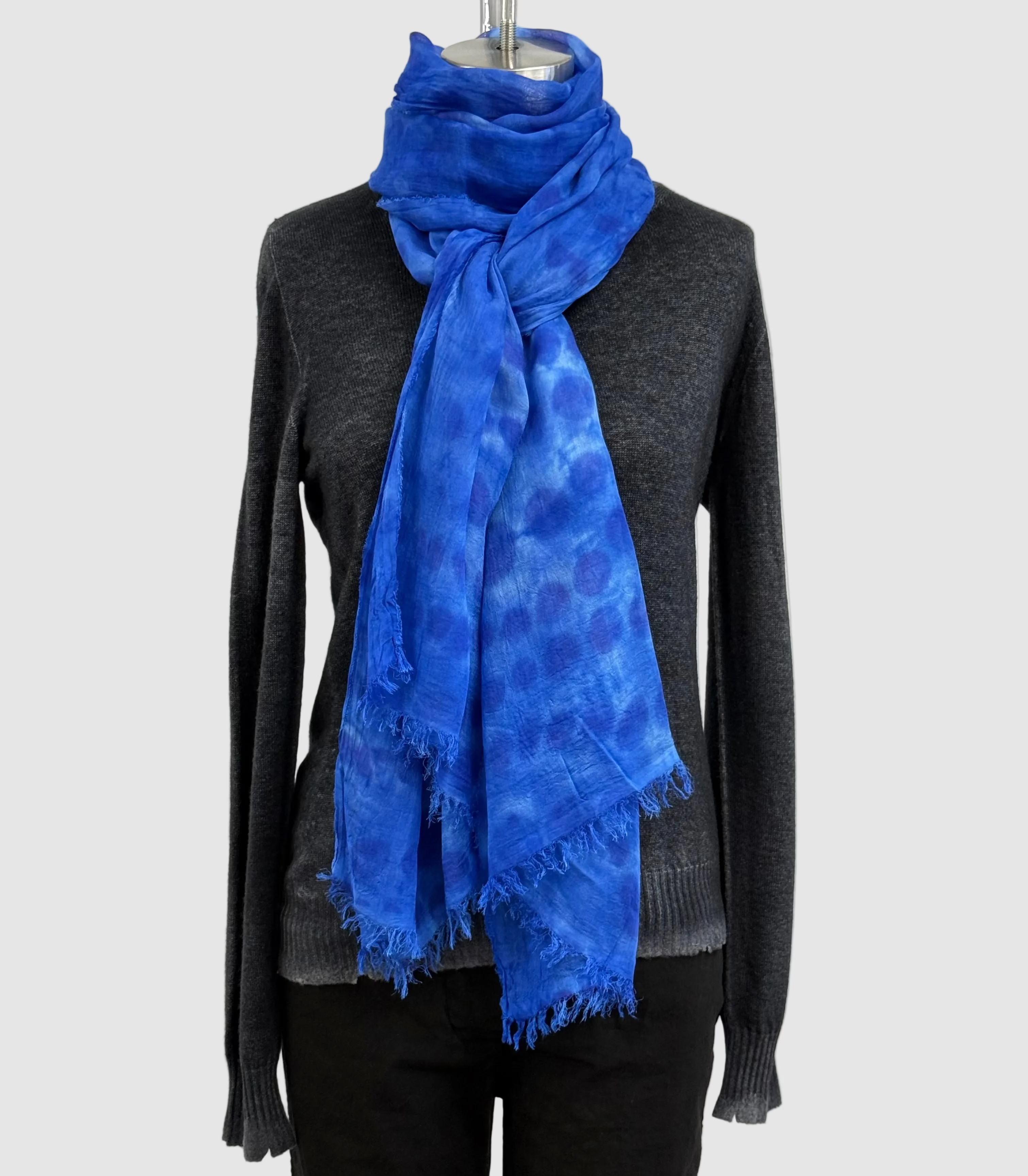 Annie Turbin Electric Blue Dot Modal Scarf