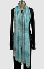 Annie Turbin Pale Turquoise Botanical Modal Scarf