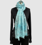 Annie Turbin Pale Turquoise Botanical Modal Scarf