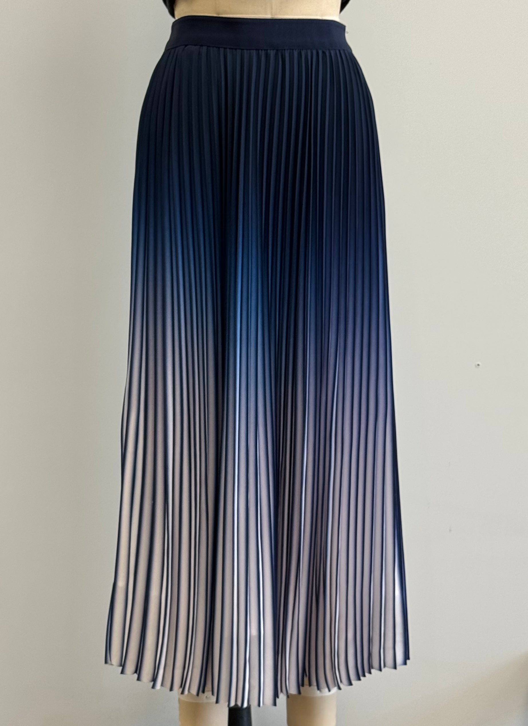 Leo & Ugo Pleated Skirt in Blue Ombre