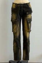 Masnada Cotton Stretch Cargo Pants in Olive