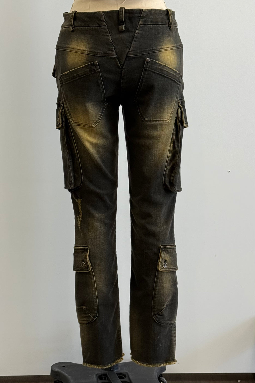 Masnada Cotton Stretch Cargo Pants in Olive