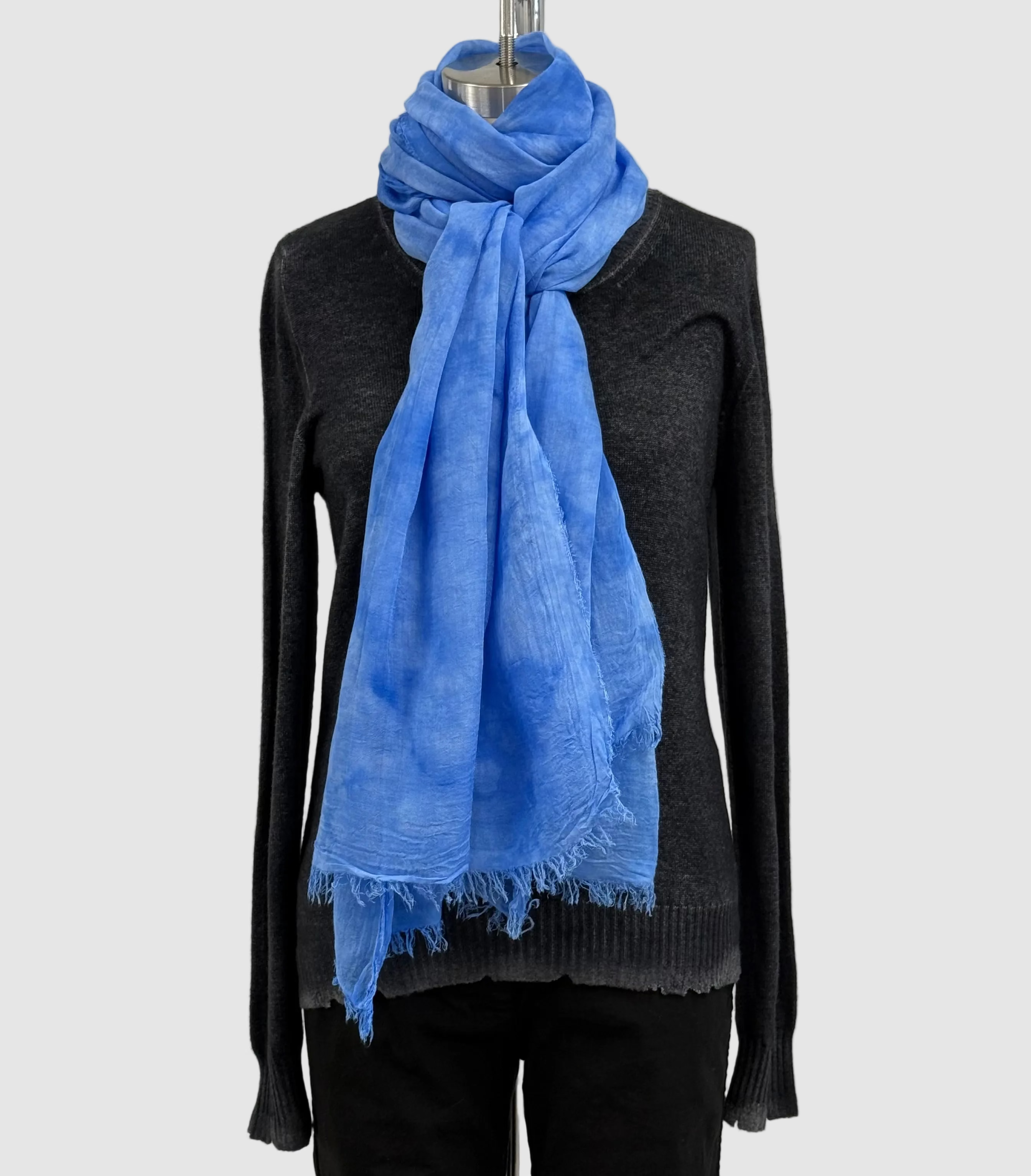 Annie Turbin Bright Blue Botanical Modal Scarf