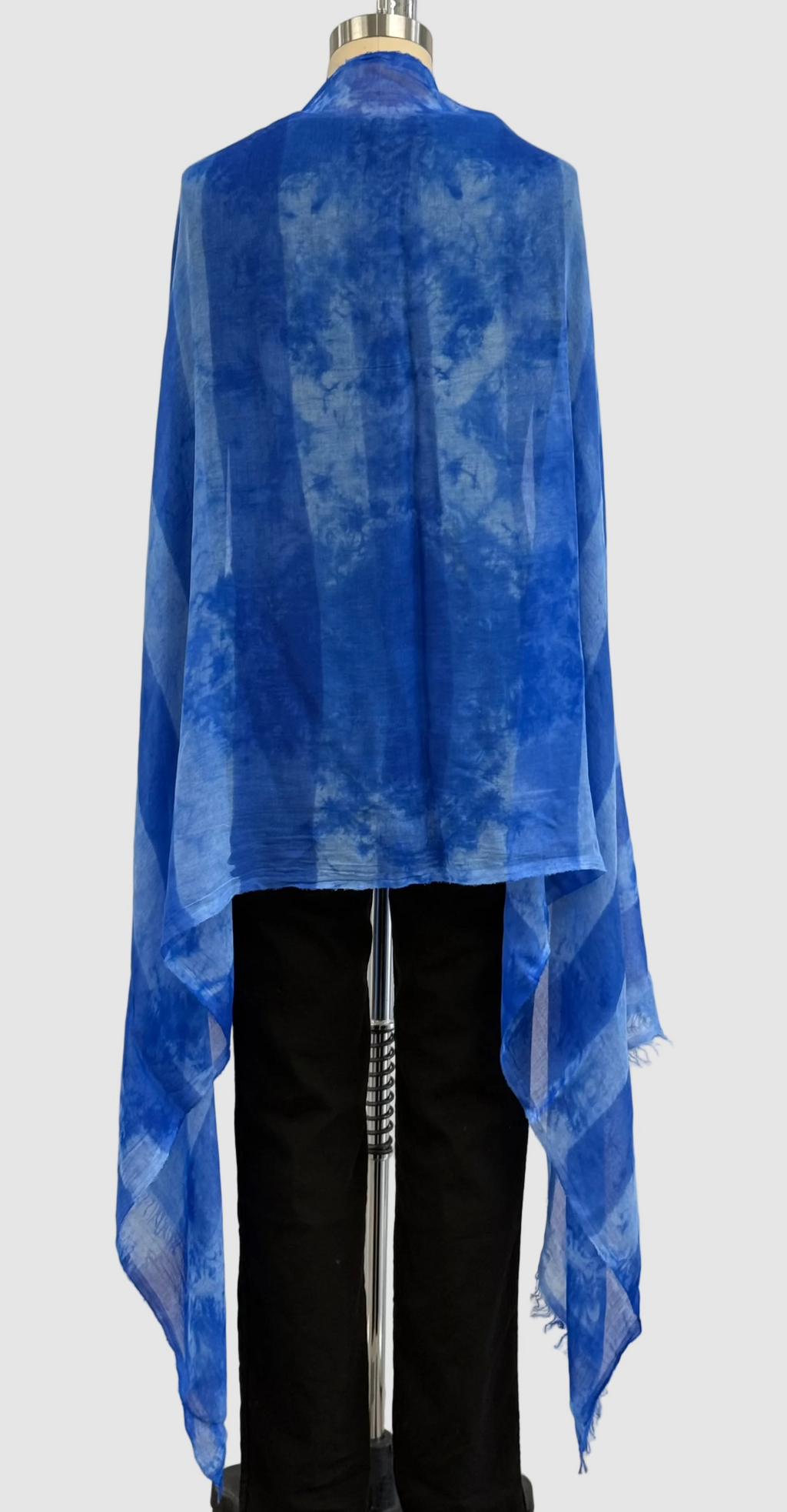 Annie Turbin Bright Blue Rugby Striped Modal Scarf