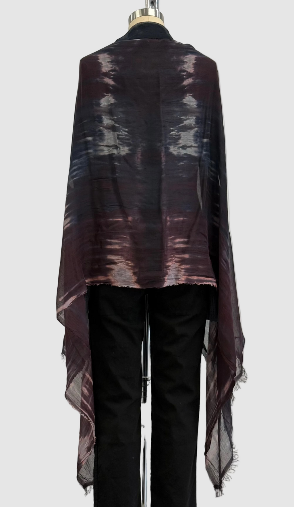 Annie Turbin Black Burgundy Horizon Modal Scarf