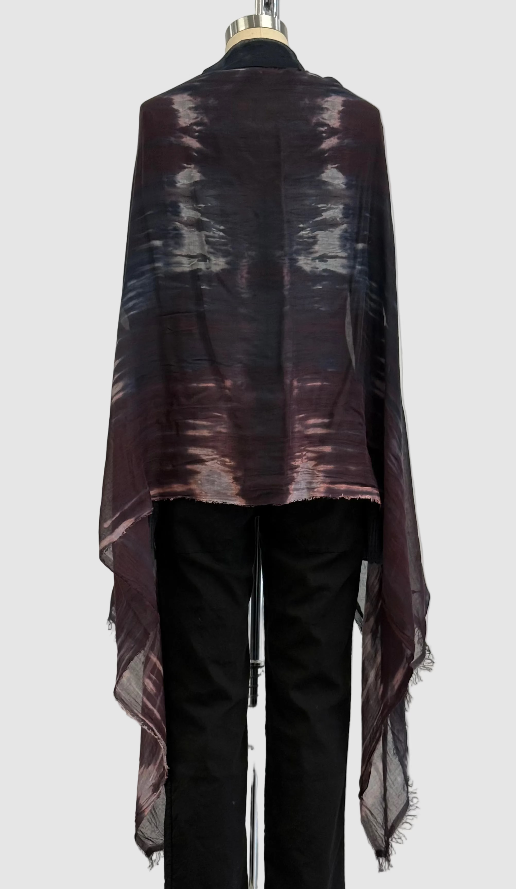 Annie Turbin Black Burgundy Horizon Modal Scarf