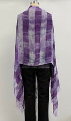 Annie Turbin Purple Botanical Rugby Stripe Modal Scarf