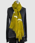 Annie Turbin Olive White Stripe Modal Scarf