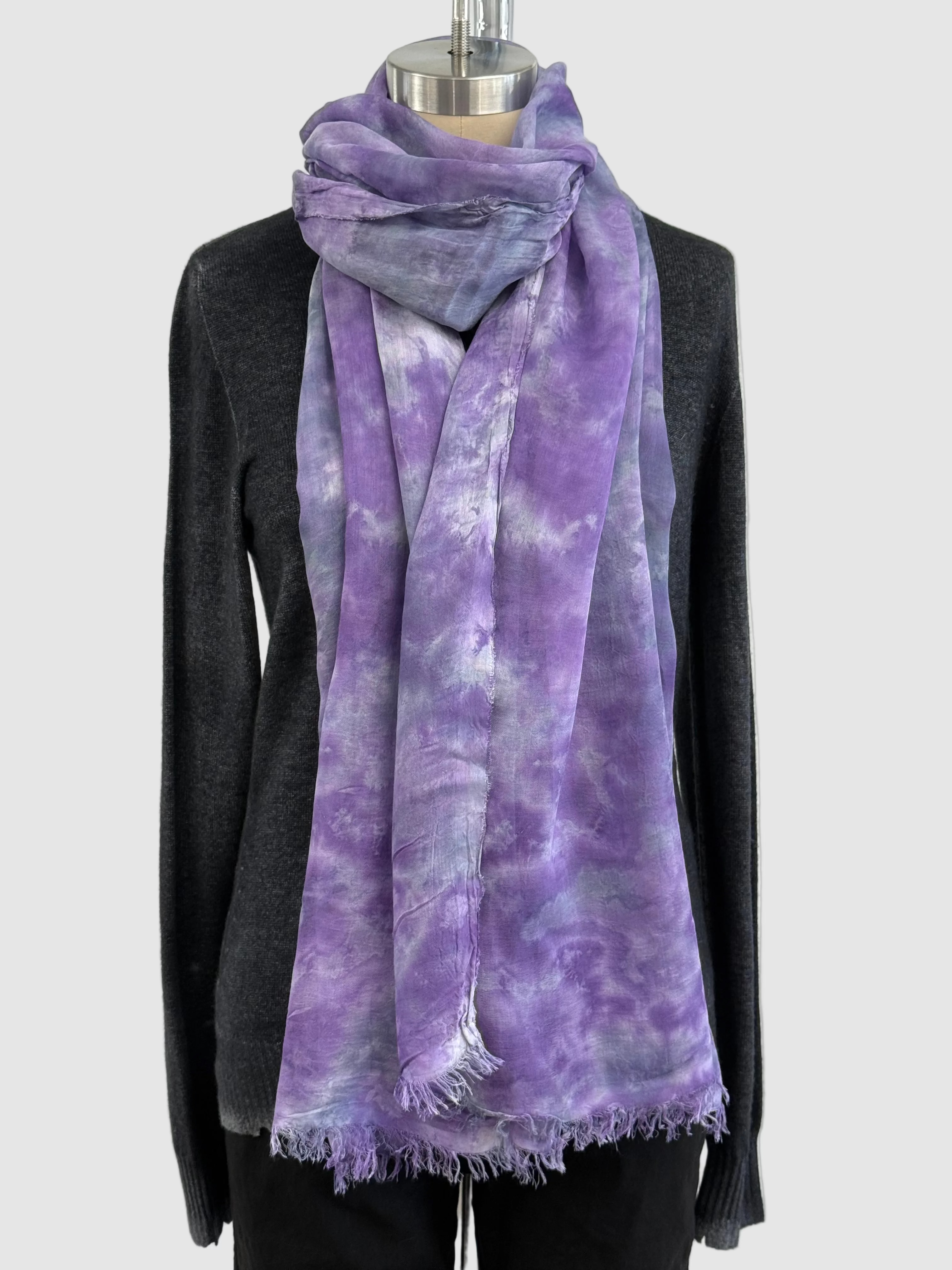 Annie Turbin Purple & Gray Botanical Modal Scarf