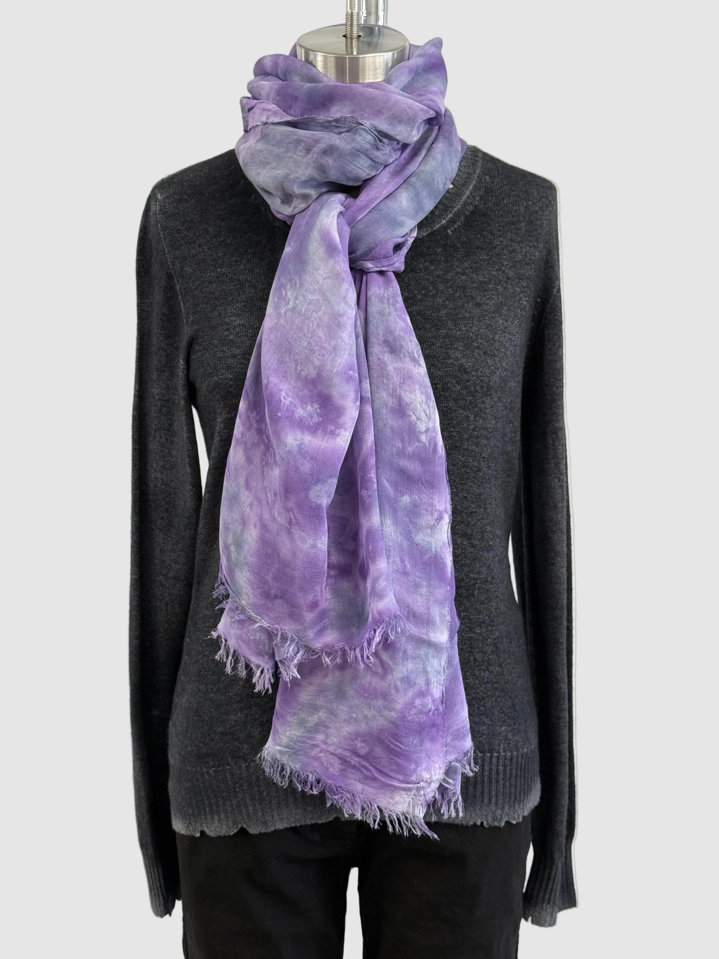 Annie Turbin Purple & Gray Botanical Modal Scarf