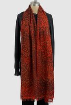 Annie Turbin Asian Red Black Leopard Modal Scarf