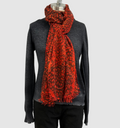 Annie Turbin Asian Red Black Leopard Modal Scarf