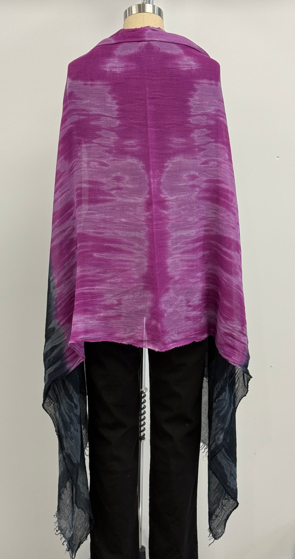 Annie Turbin Magenta Black Horizon Silk Scarf