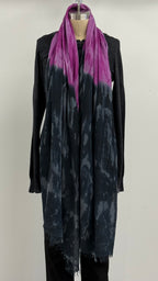 Annie Turbin Magenta Black Horizon Silk Scarf
