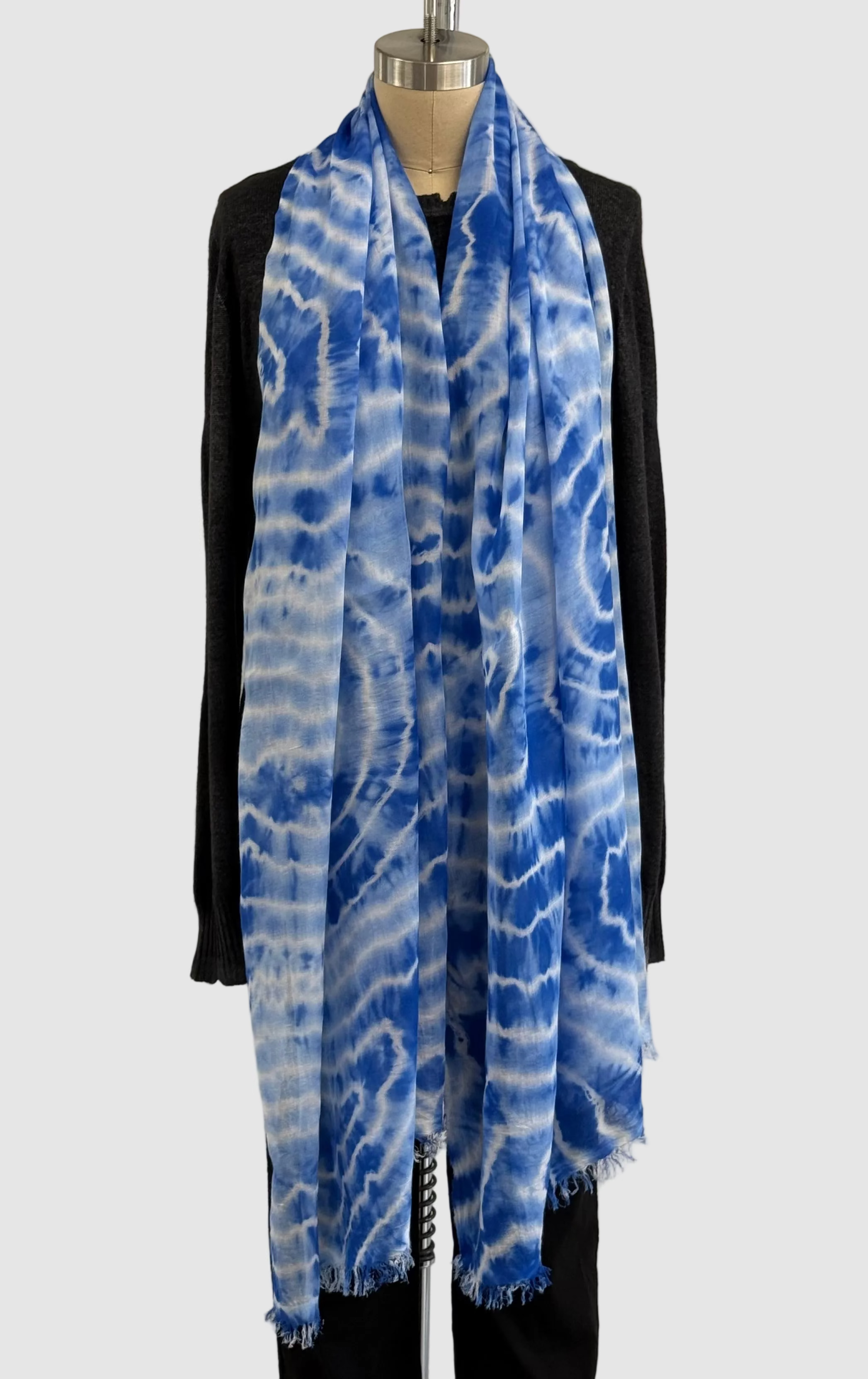 Annie Turbin Bright Blue Shibori Modal Scarf