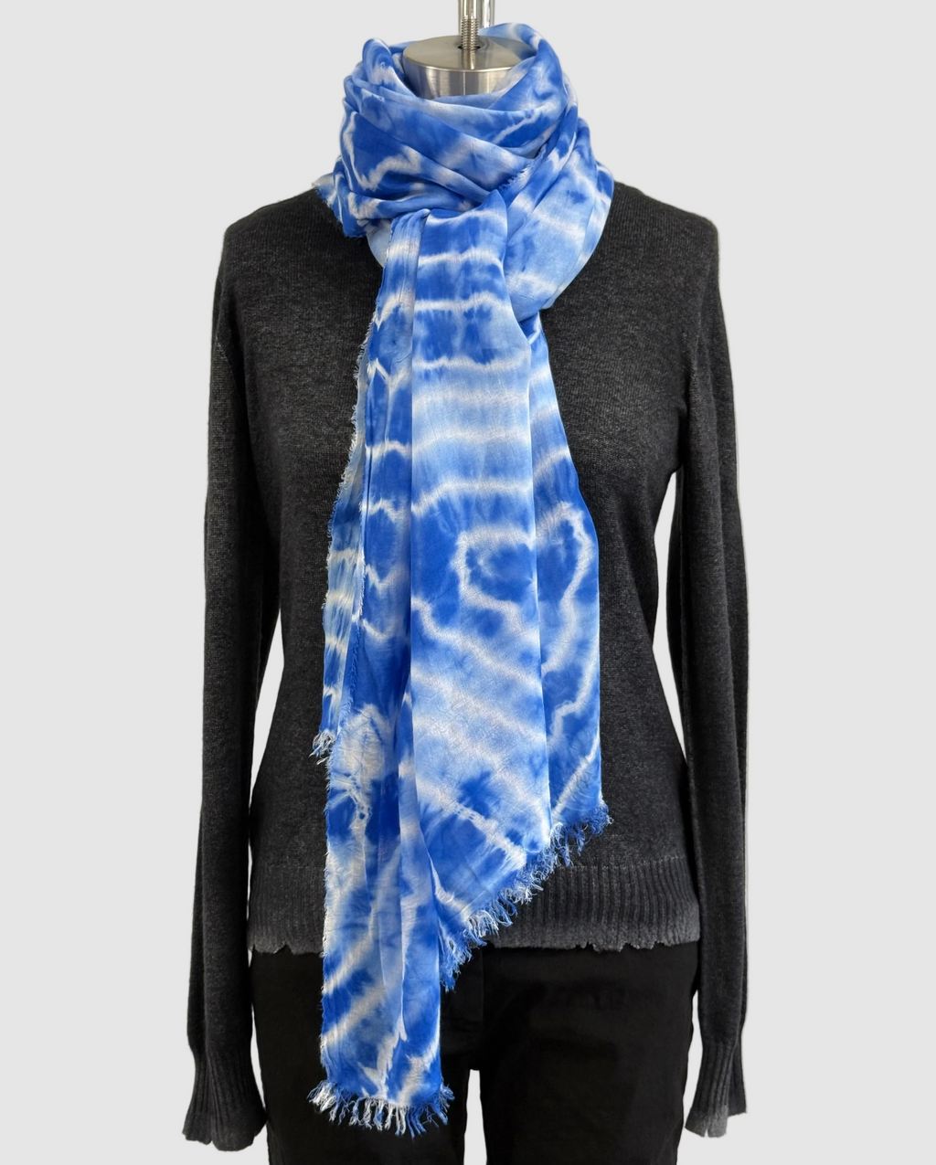 Annie Turbin Bright Blue Shibori Modal Scarf