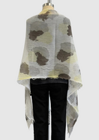 Annie Turbin Brown Yellow Gray Cotton Cloud Scarf