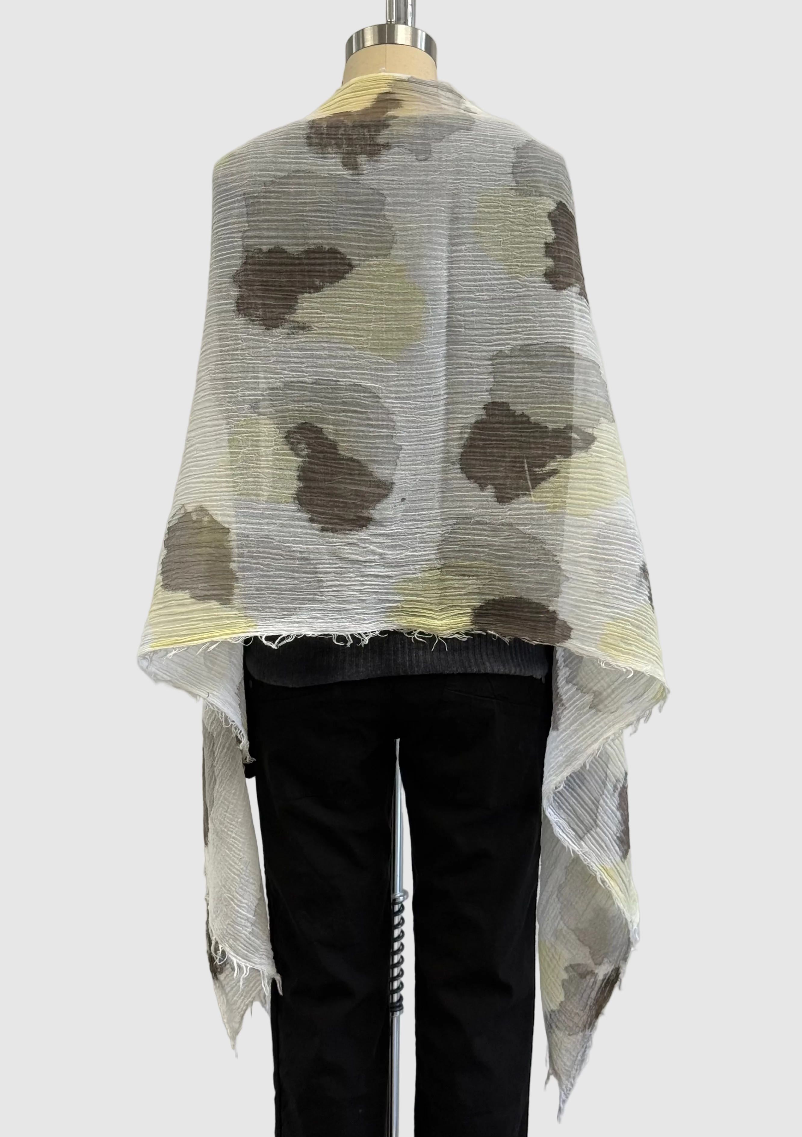 Annie Turbin Brown Yellow Gray Cotton Cloud Scarf