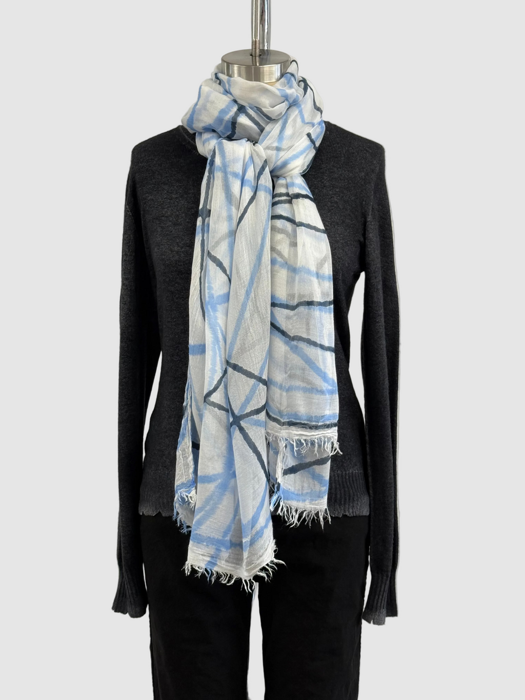 Annie Turbin Blue & Black Swirl Modal Scarf