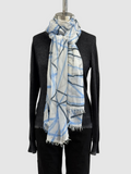 Annie Turbin Blue & Black Swirl Modal Scarf