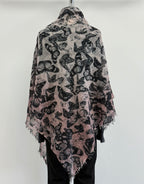 Avant Toi Hand-Painted Cashmere Stampa Farfalle In English Rose