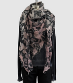 Avant Toi Hand-Painted Cashmere Stampa Farfalle In English Rose