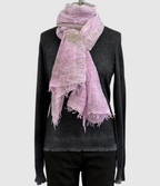Annie Turbin Orchid With Olive Splatter Cotton Scarf