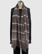 Annie Turbin Taupe & White Tie Dye Cotton Scarf