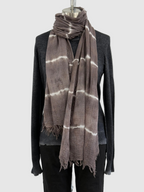 Annie Turbin Taupe & White Tie Dye Cotton Scarf