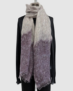 Annie Turbin Taupe Plum Rainwash Linen Scarf