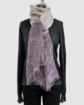 Annie Turbin Taupe Plum Rainwash Linen Scarf