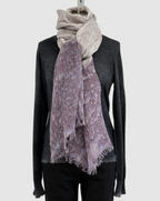 Annie Turbin Taupe Plum Rainwash Linen Scarf