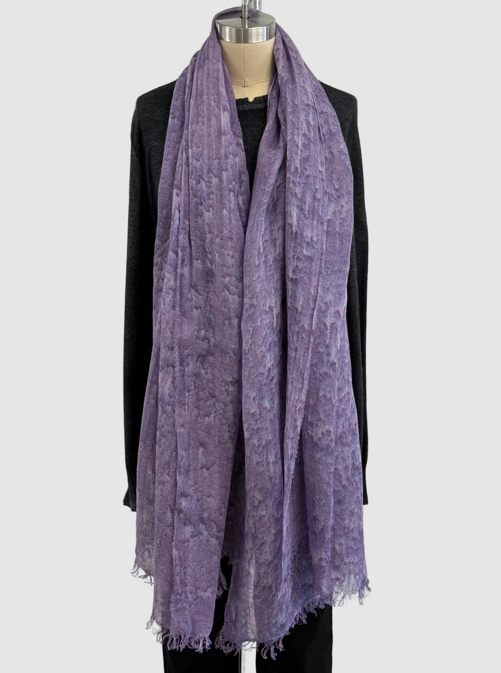 Annie Turbin Purple Rainwash Linen Scarf