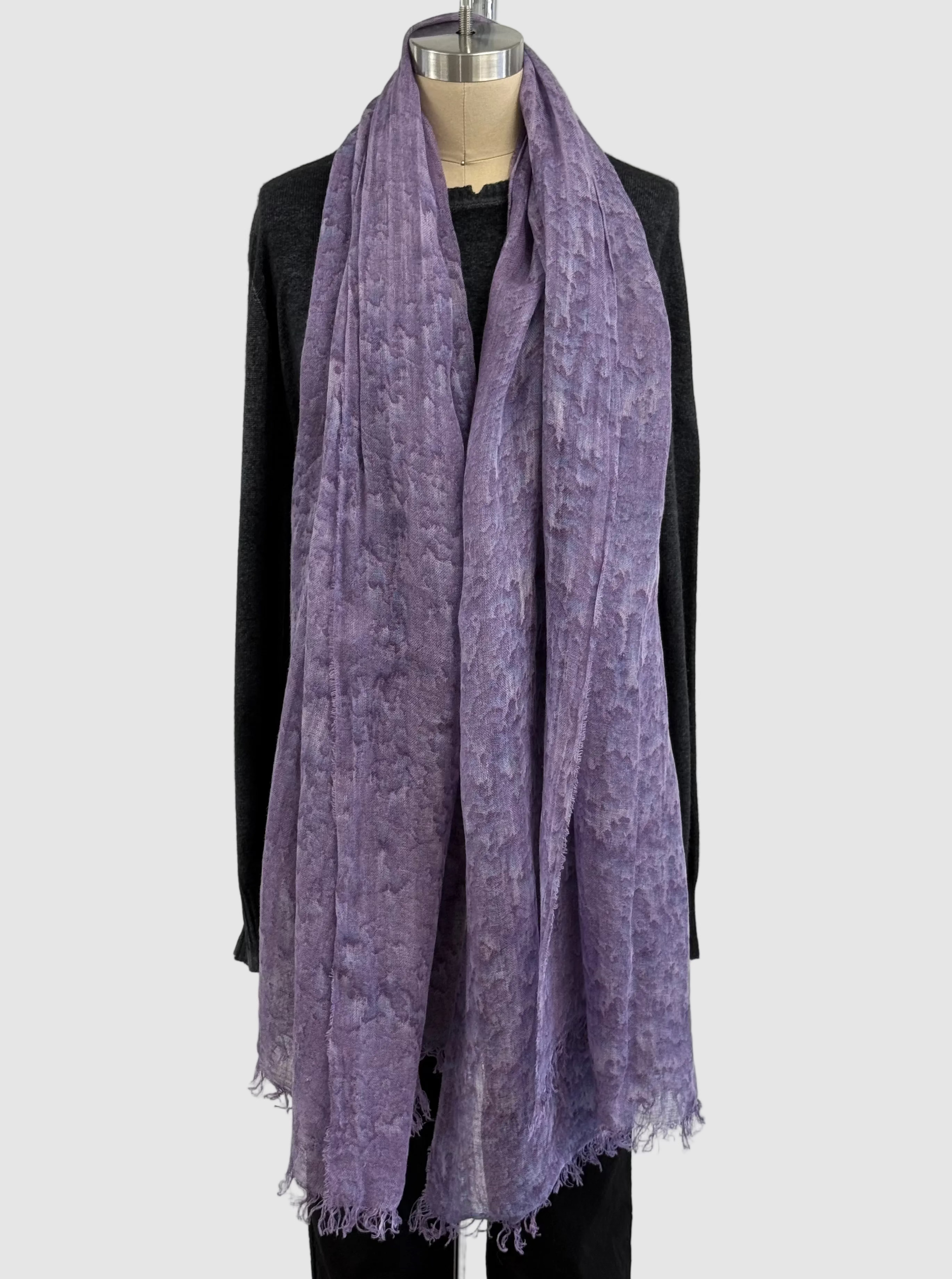 Annie Turbin Purple Rainwash Linen Scarf