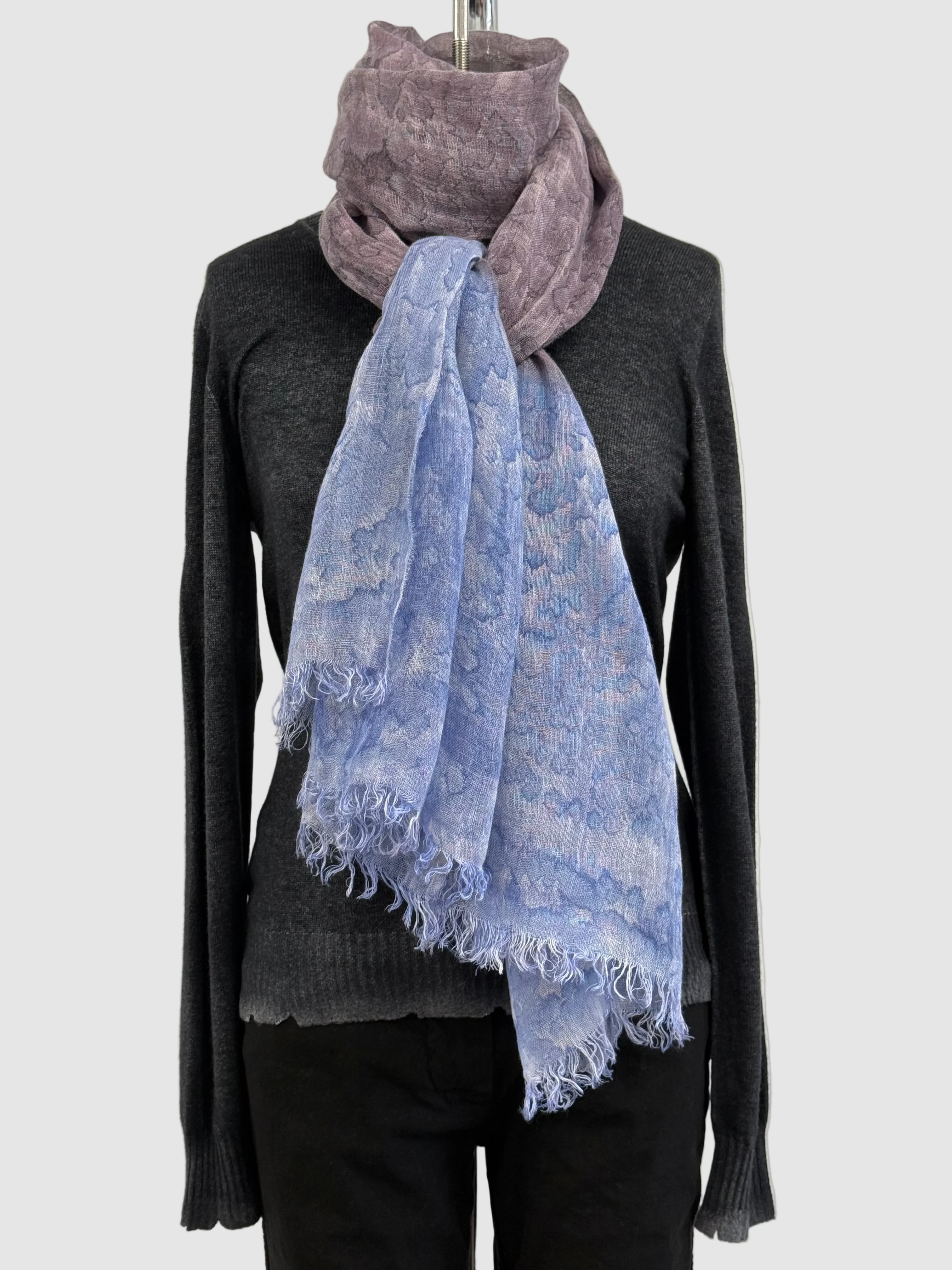 Annie Turbin Plum & Periwinkle Rainwash Linen Scarf