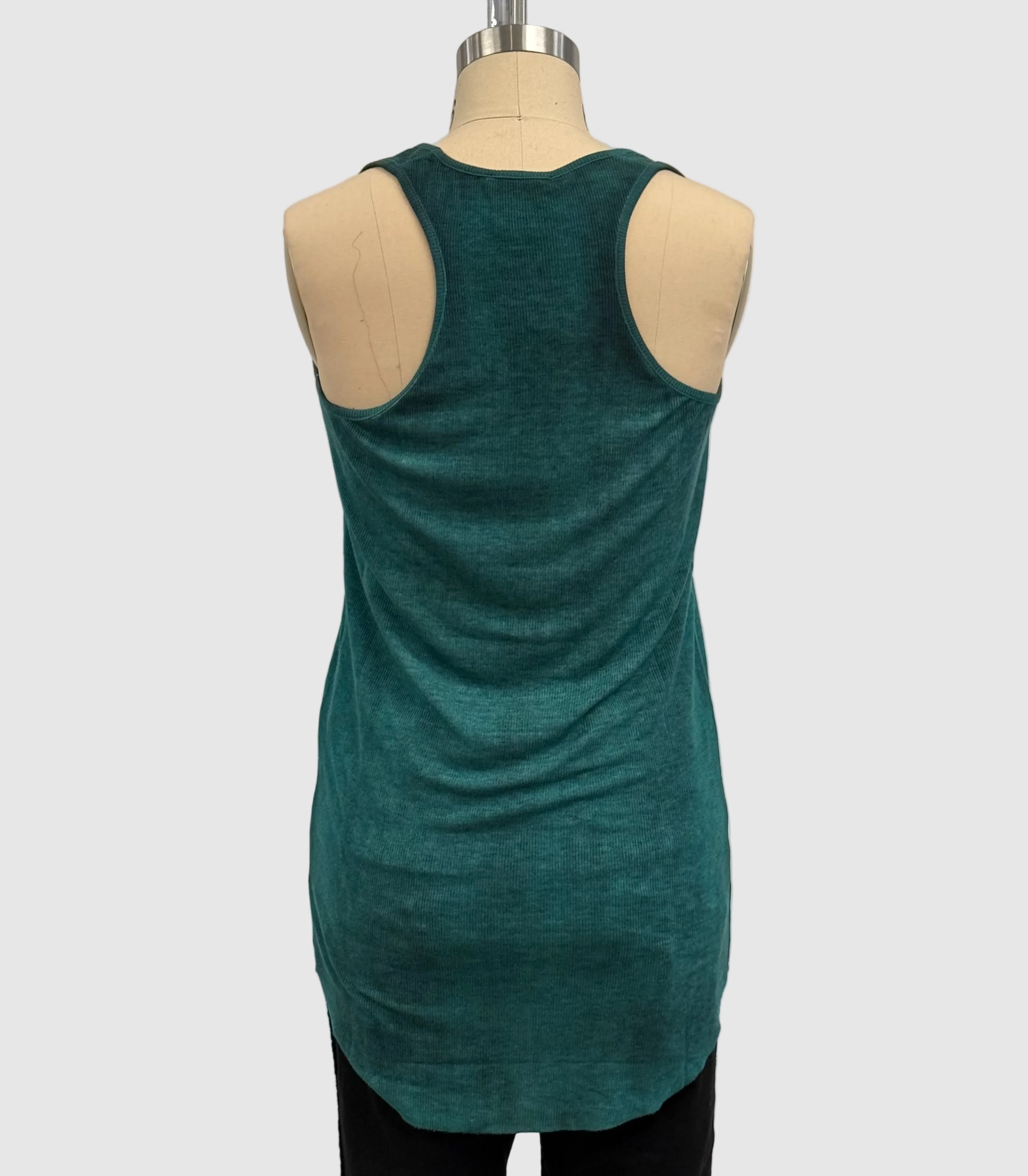 Avant Toi Silk Modal Blend Ribbed Tank Top in N/Menta