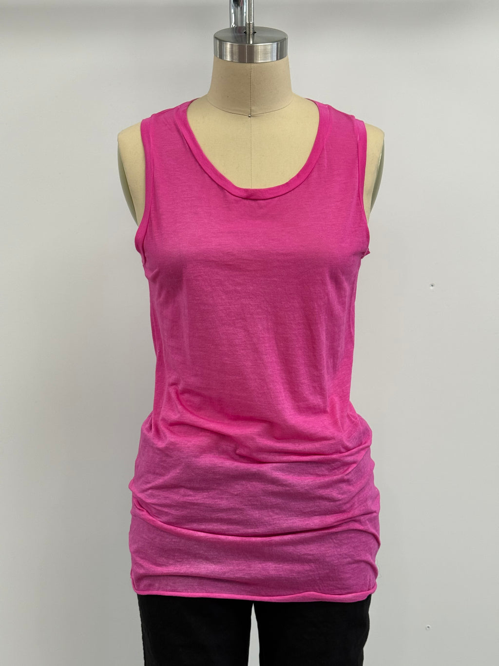 Avant Toi Cotton Tank Top in Rosa Fluo