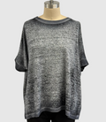 Avant Toi Hand Painted Linen round Neck Oversize T in Husky
