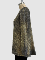 Avant Toi Square Stitch Cotton Pullover With Mixed Gold & Silver Lamination