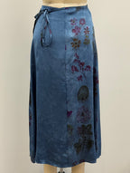 Avant Toi Faded Effect Wrap Patchwork Silk Skirt in Fiume