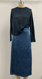 Avant Toi Faded Effect Wrap Patchwork Silk Skirt in Fiume