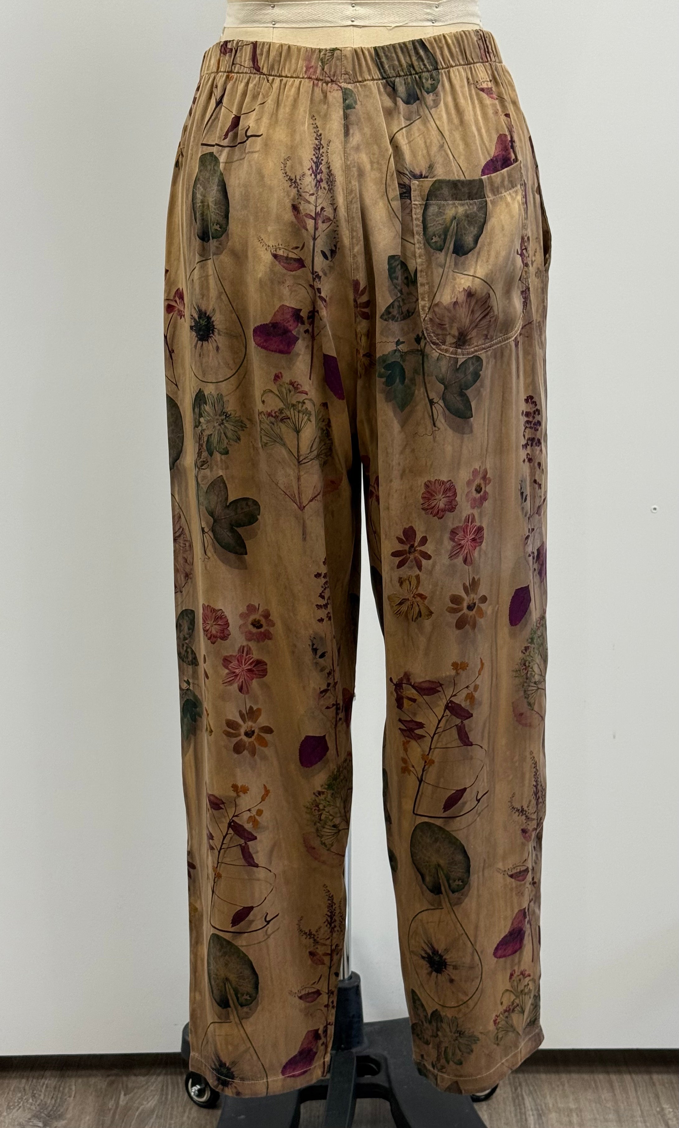 Avant Toi Faded Effected Stretch Silk Pants with Pockets in Sughero