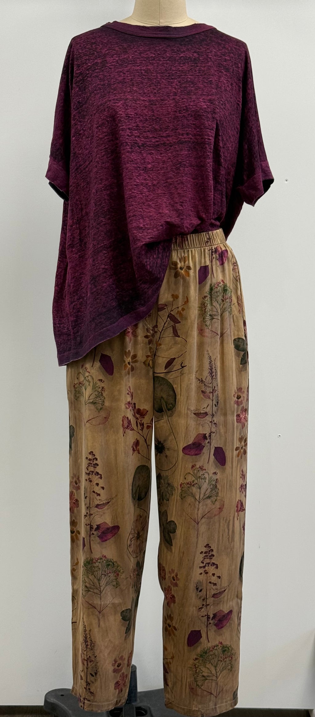 Avant Toi Faded Effected Stretch Silk Pants with Pockets in Sughero
